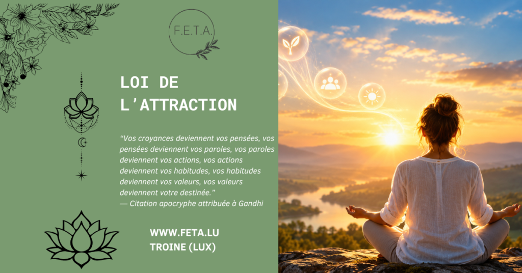 illustration de la loi de l'attraction