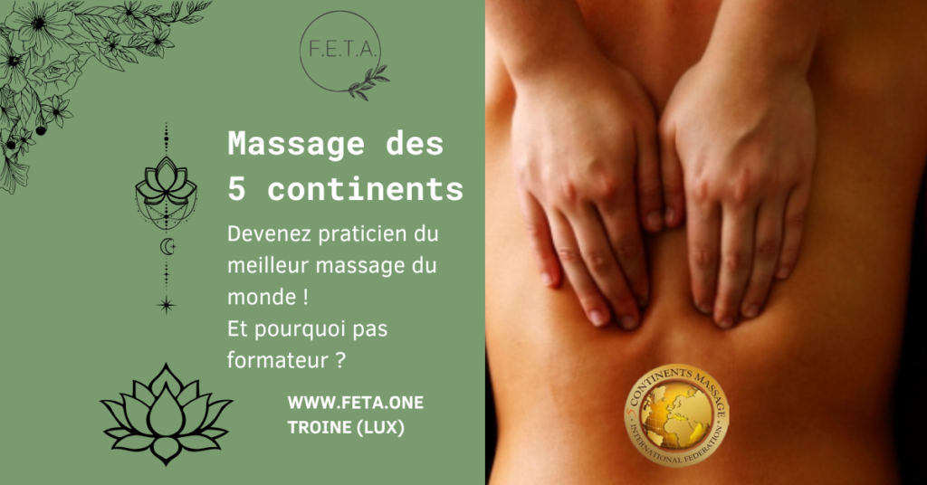 Personne recevant un massage des 5 continents comme praticien et formateur