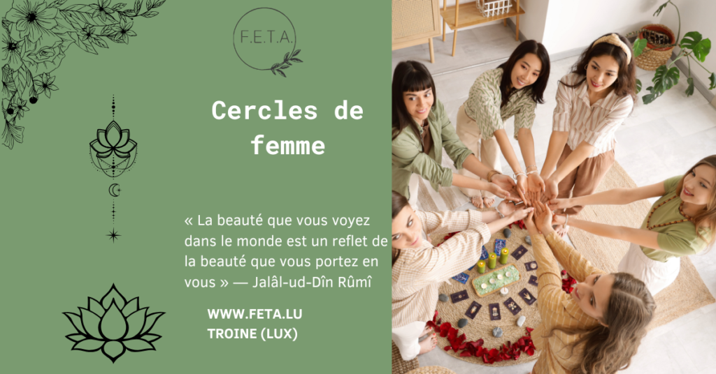 Illustration de la formation Cercle de femmes proposée par FETA. Un parcours en deux niveaux consacré au féminin sacré, à la reconnexion à soi et au développement personnel