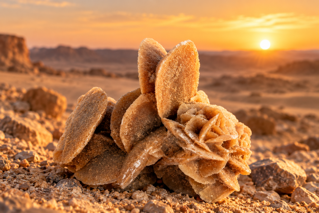 Rose des sables montrant sa structure naturelle en forme de pétales